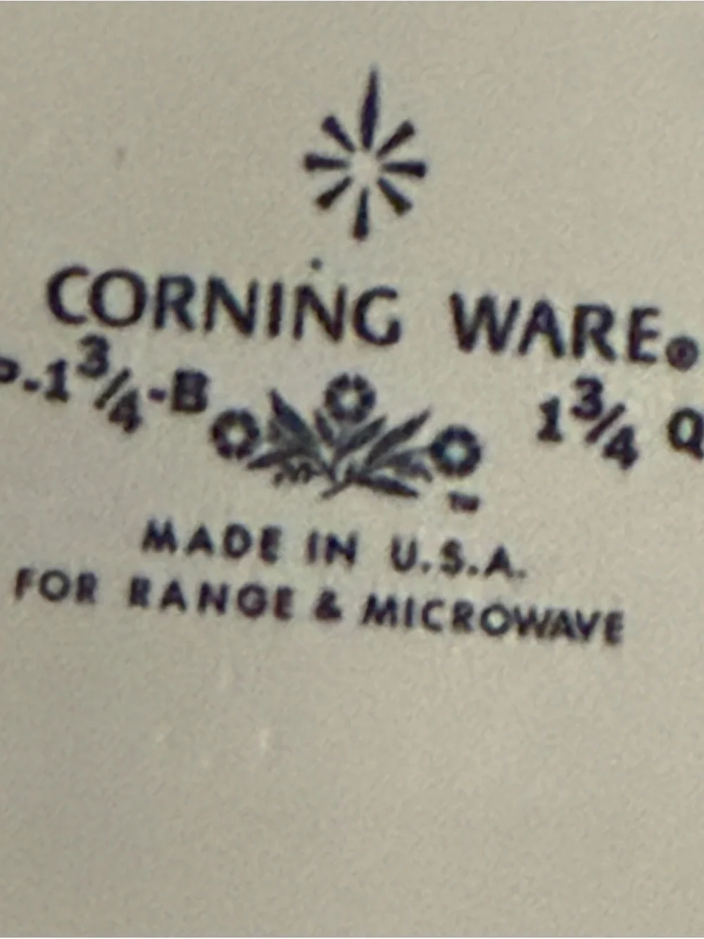 Corningware White Casserole Dishes with Blue Cone Flower Motif